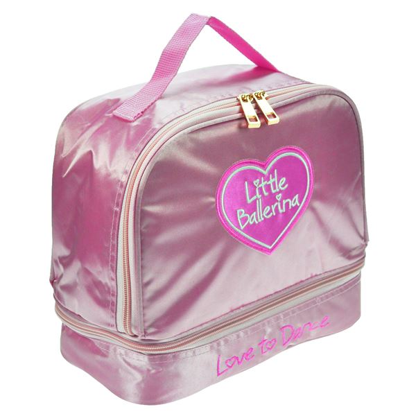 Little Ballerina Pink Satin Two-Part Dance Bag